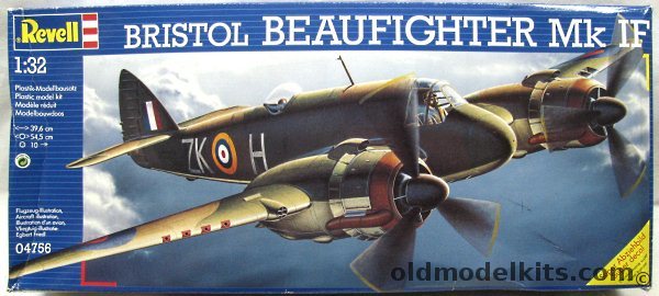 Revell 1/32 Bristol Beaufighter II or Beaufighter IF (Day or Night Fighter)  - No. 25 Sq March 1941 or AFDU Duxford March 1941, 04756 plastic model kit